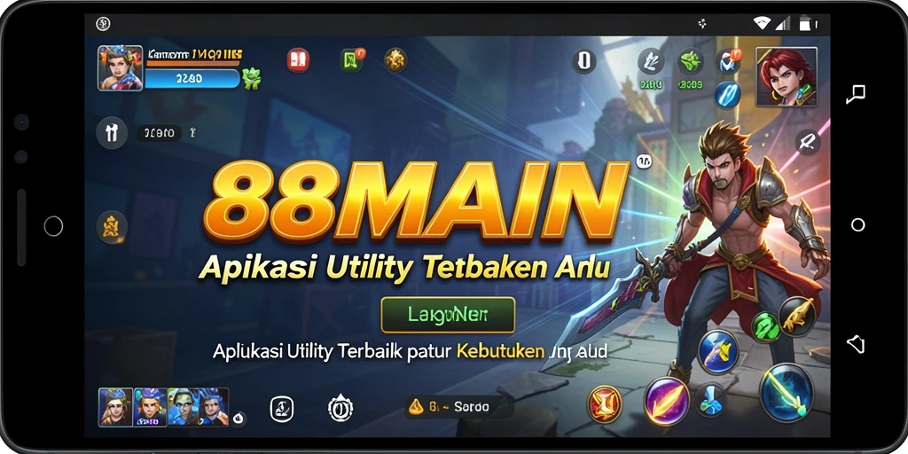 Tampilan utama aplikasi 88MAIN dengan fitur Utility yang lengkap.