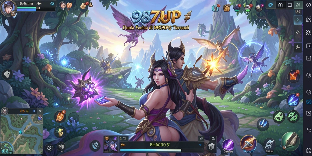 Tangkapan layar gameplay dari 987UP menunjukkan aksi seru di dunia MMORPG.