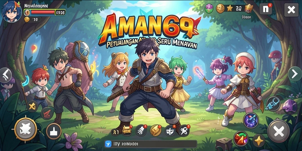 Tampilan gameplay langsung dari AMAN69 dengan karakter anime yang menarik.
