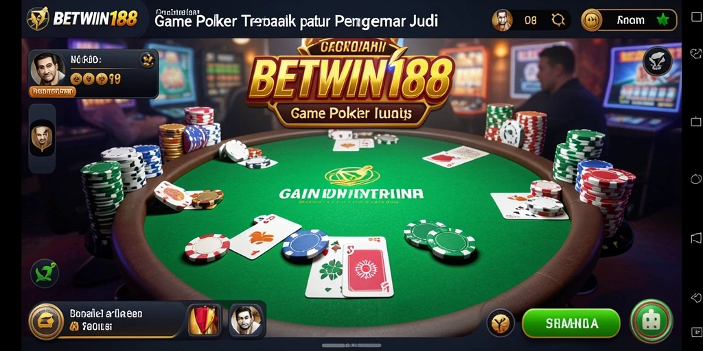 Tangkapan layar menunjukkan gameplay Poker yang seru dan interaktif.