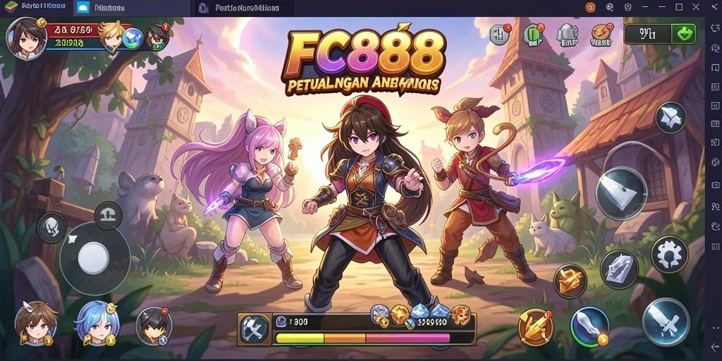 Tampilan menarik dari gameplay FC888 dengan karakter anime yang mengesankan.