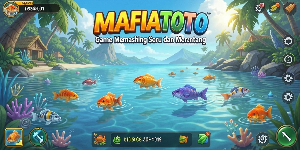 Tampilan gameplay seru dalam MAFIATOTO menampilkan aksi memancing yang mendebarkan.