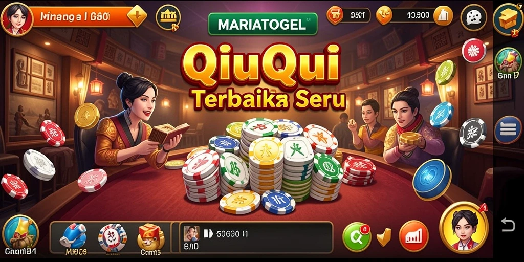 Screenshot MARIATOGEL menunjukkan permainan QiuQiu yang seru dan interaktif.