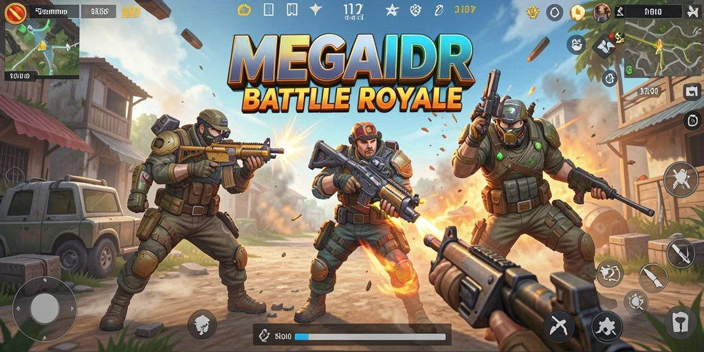 Gameplay seru MEGAIDR dalam pertempuran Battle Royale.