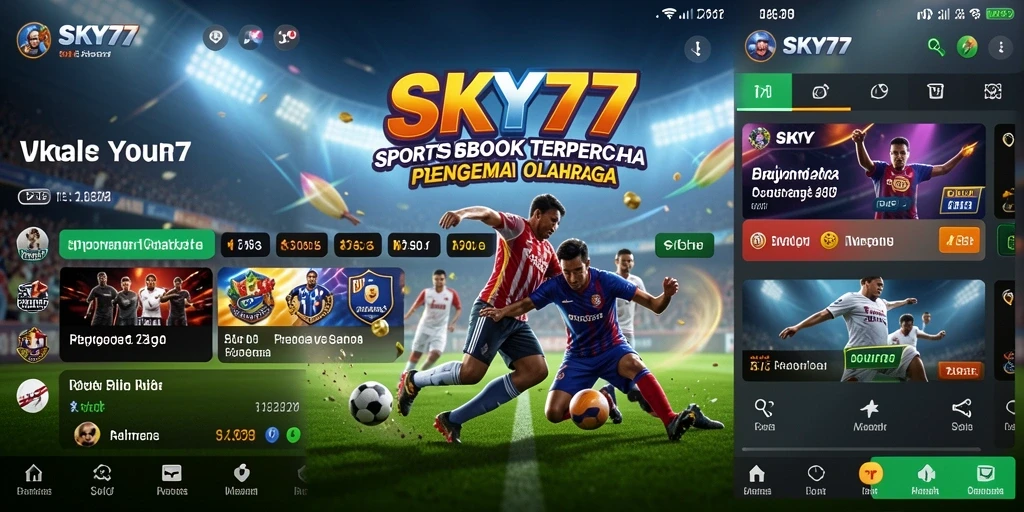 Tampilan menarik dari aplikasi SKY77 dengan berbagai pilihan taruhan olahraga.