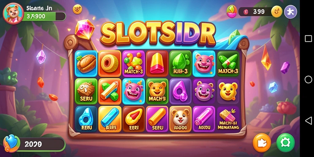 Tampilan gameplay SLOTSIDR yang penuh warna dan menantang.