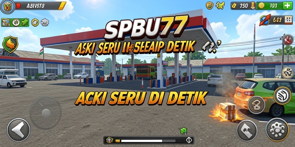 Tampilan gameplay SPBU77 yang penuh aksi dan seru.