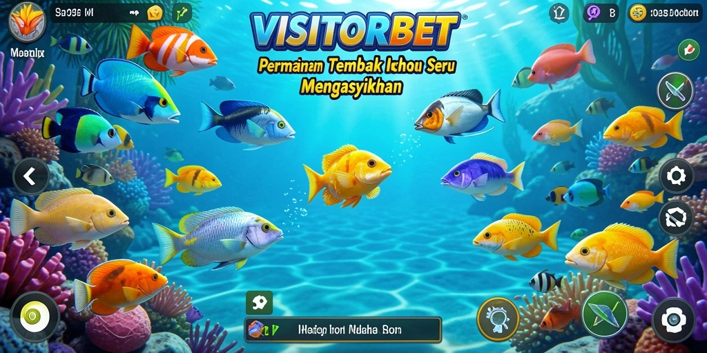 Tampilan gameplay seru dalam VISITORBET saat menangkap ikan besar.