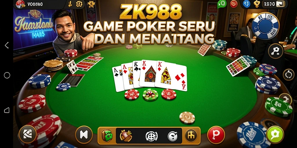 Tampilan menarik dari ZK988 saat bermain Poker secara online.